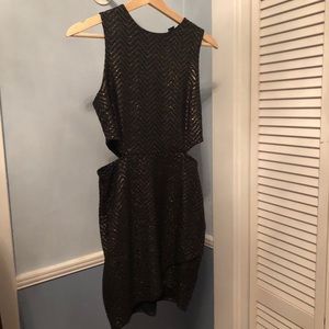 Gold and black cutout dress